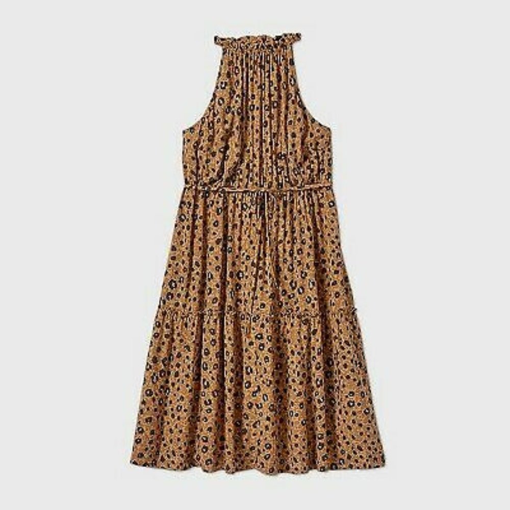 Ava & Viv Plus Size Leopard Print Sleeveless Dress